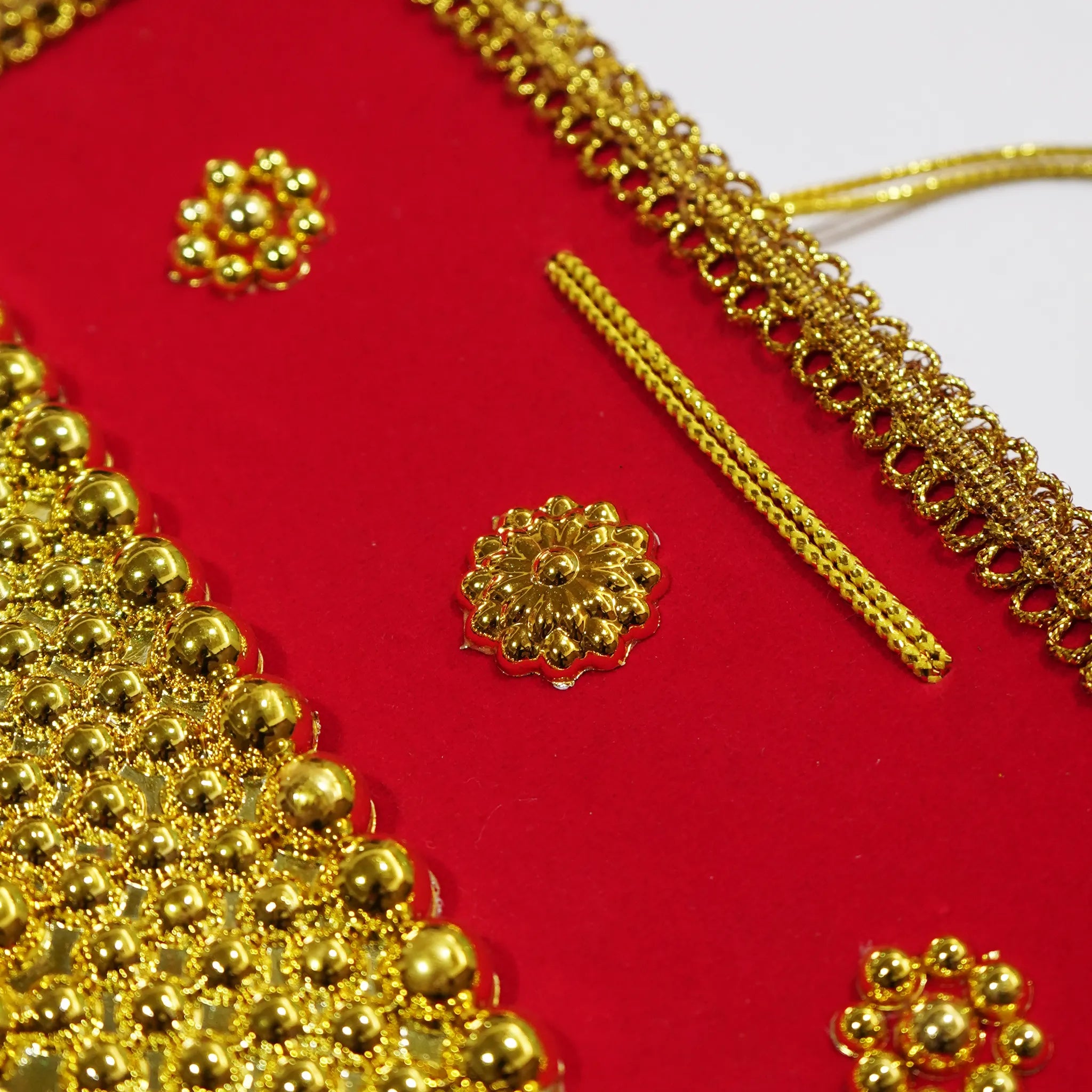 Traditional Kerala Pooram Nettipattam-Red & Blue(28 Inch)